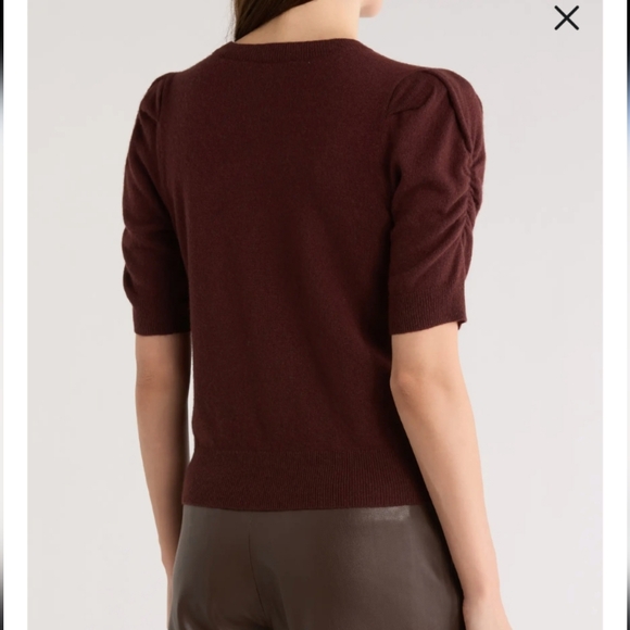 Frame Ruched Puff Sleeve Cashmere Sweater - Picture 5 of 13